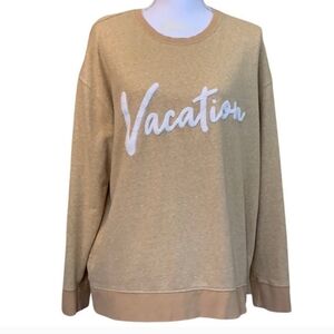 Shiraleah Gold French Terry Vacation Sweatshirt, size Medium